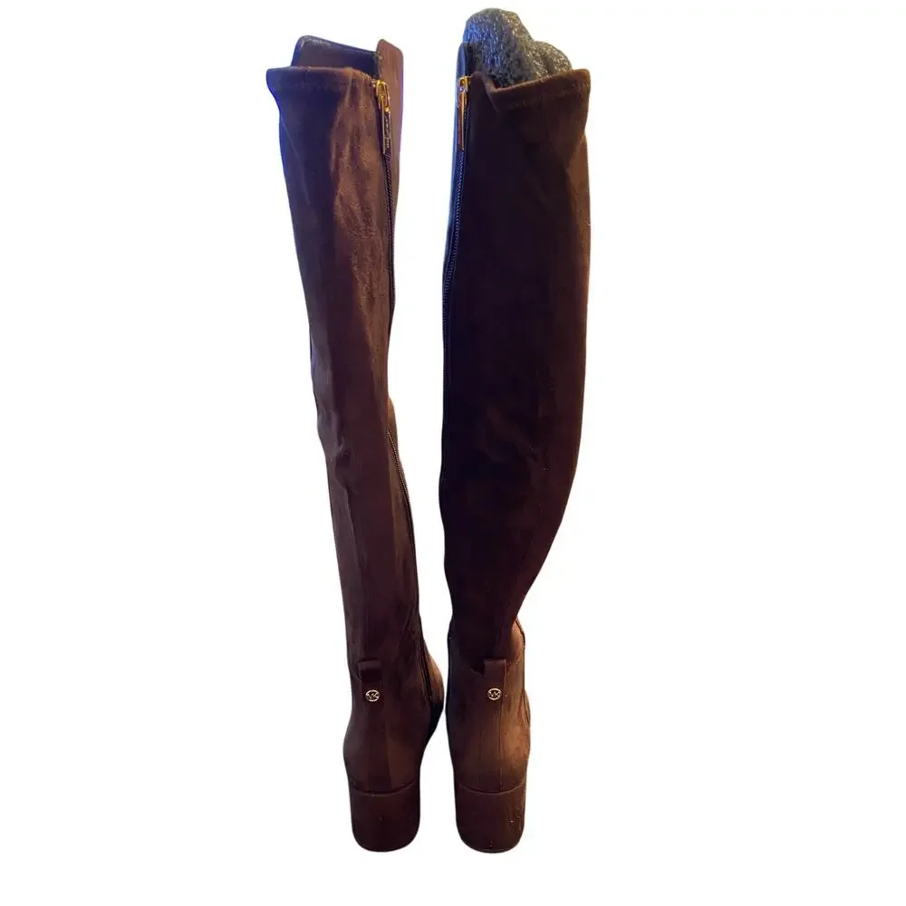 Michael Kors Braden Mid Boots Block Heel Faux Suede Going Out Fall Festival 5.5M